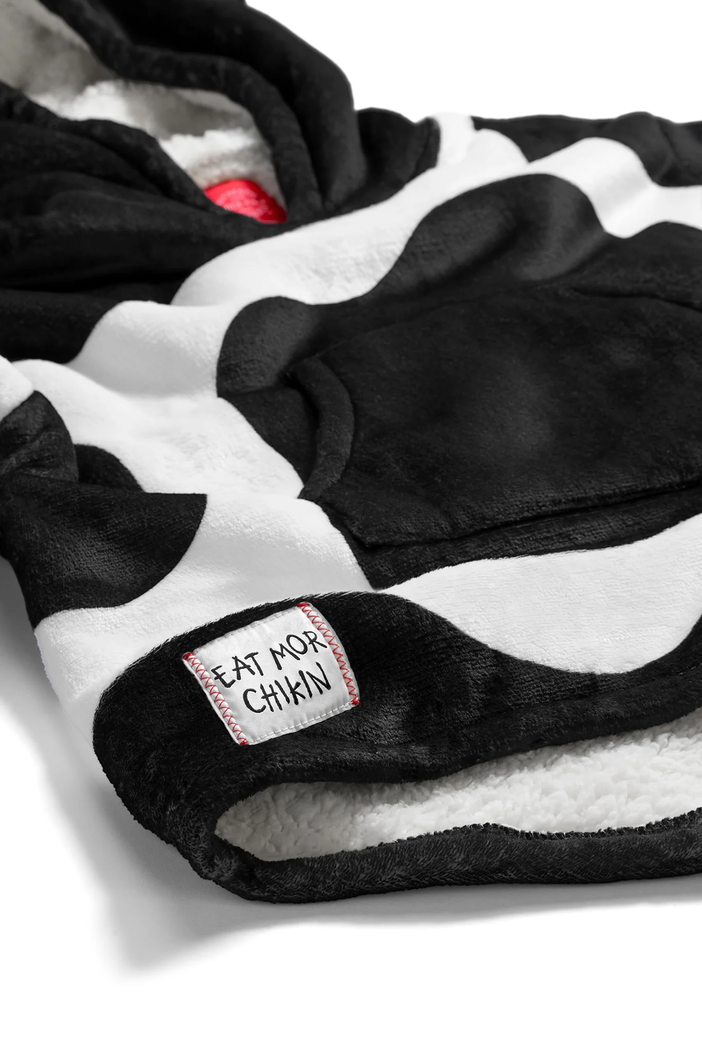 Cow Print Adult Fleece Lined Wearable Blanket - Image 3