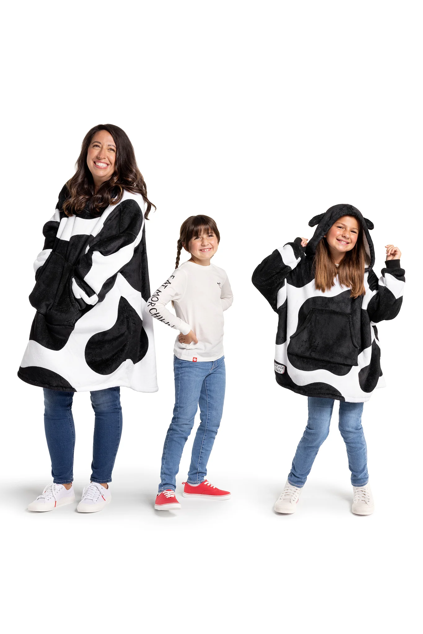 Cow Print Kids Fleece Lined Wearable Blanket - Image 5